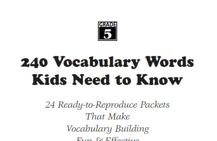 240 Vocabulary words词汇练习册pdf资源免费下载